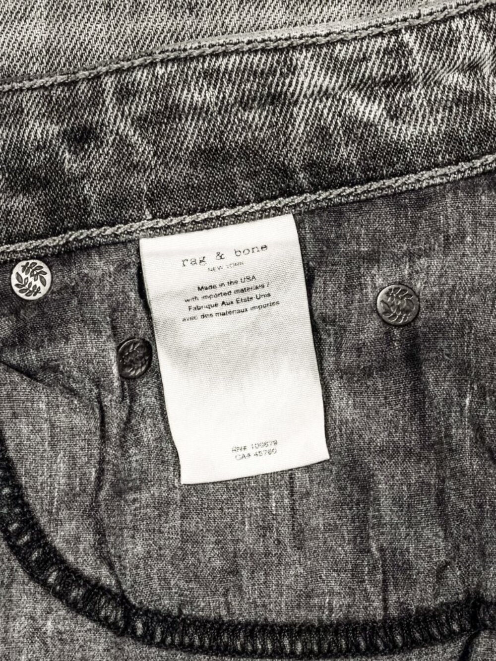 rag & bone Nina High Rise Ankle Flare 27 Raw Hem Broderick Gray Wash - Picture 12 of 13